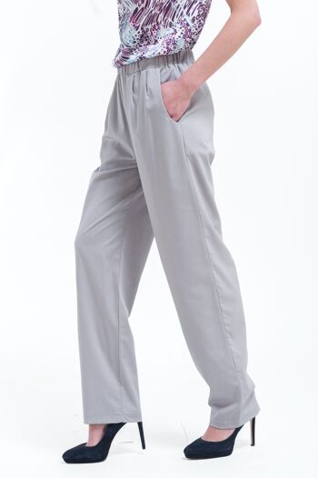 Pantalon gris à taille élastique 2