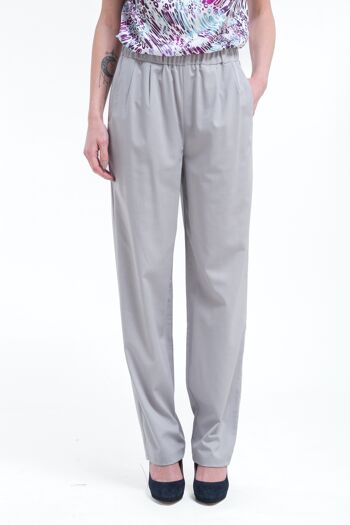 Pantalon gris à taille élastique 5