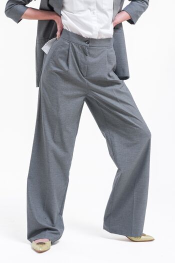Pantalon plissé gris 4