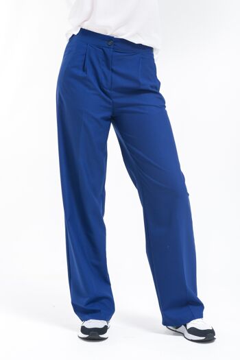 Pantalon plissé bleu roi 3
