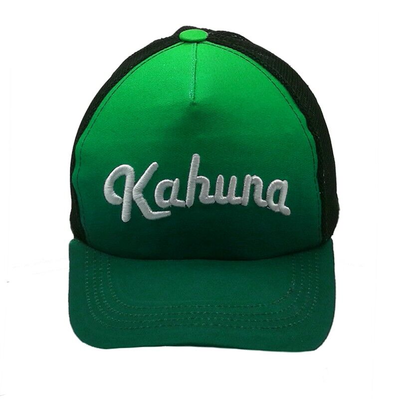 Green degraded trucker mesh cap