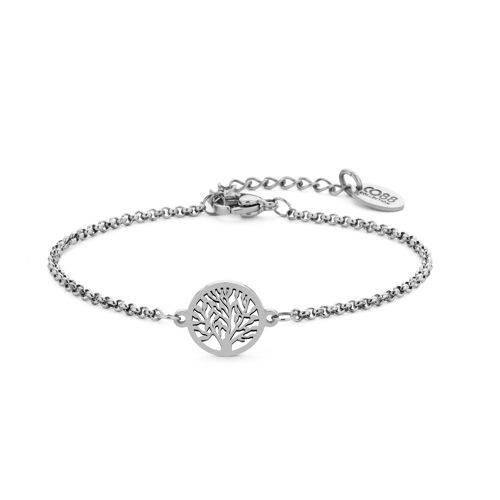 Stainless Steel Bracelet with Tree of Life Pendant