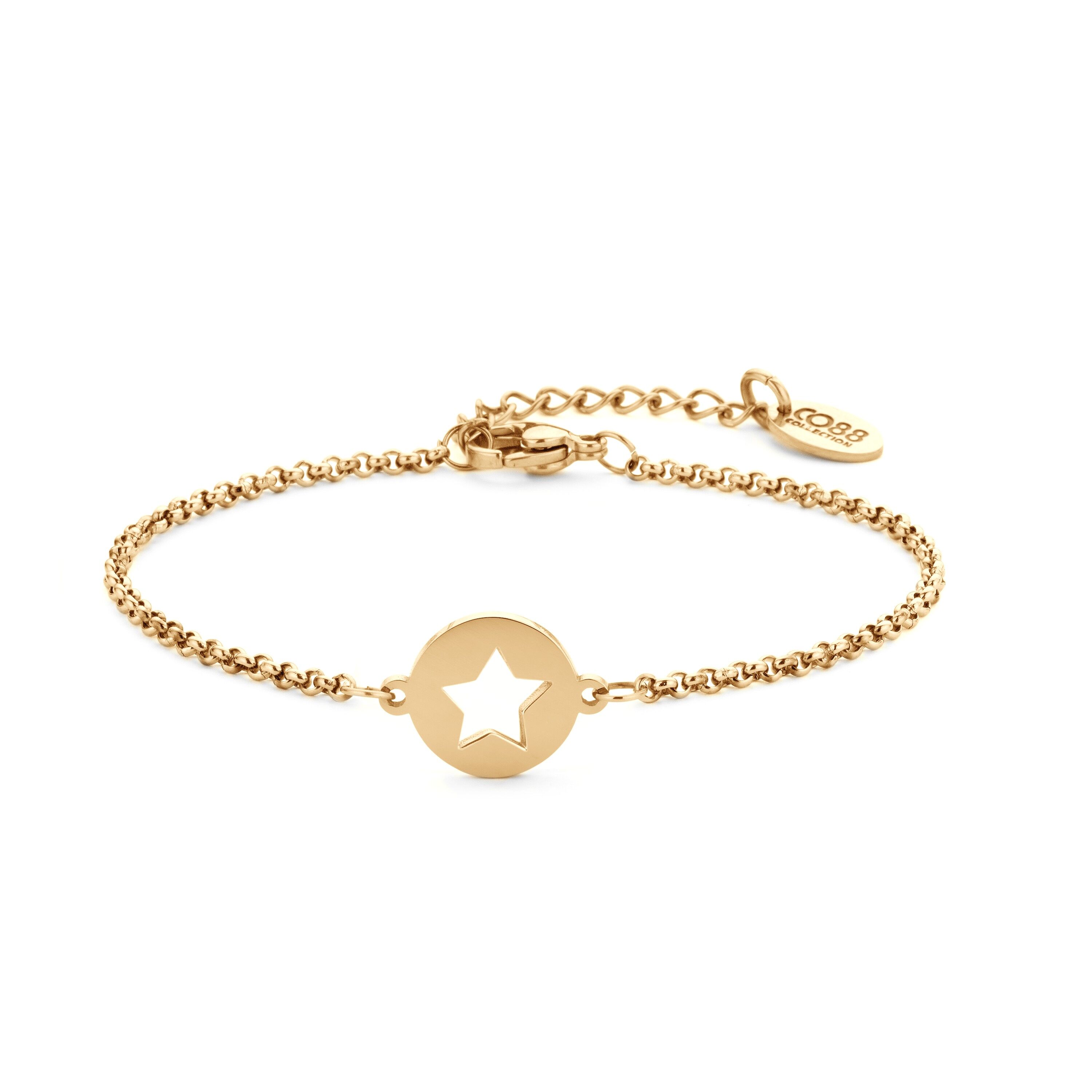 Gold ion Plated Stainless Steel Bracelet with Start Pendant