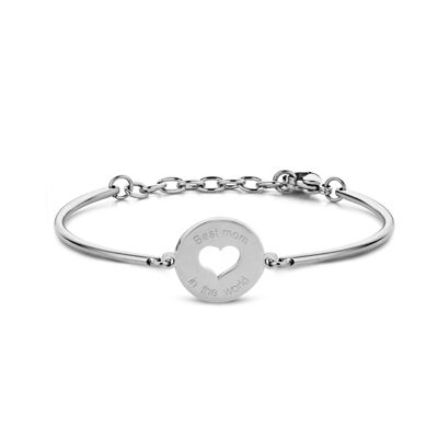 Stainless steel bracelet with tekst Best Mom in the World