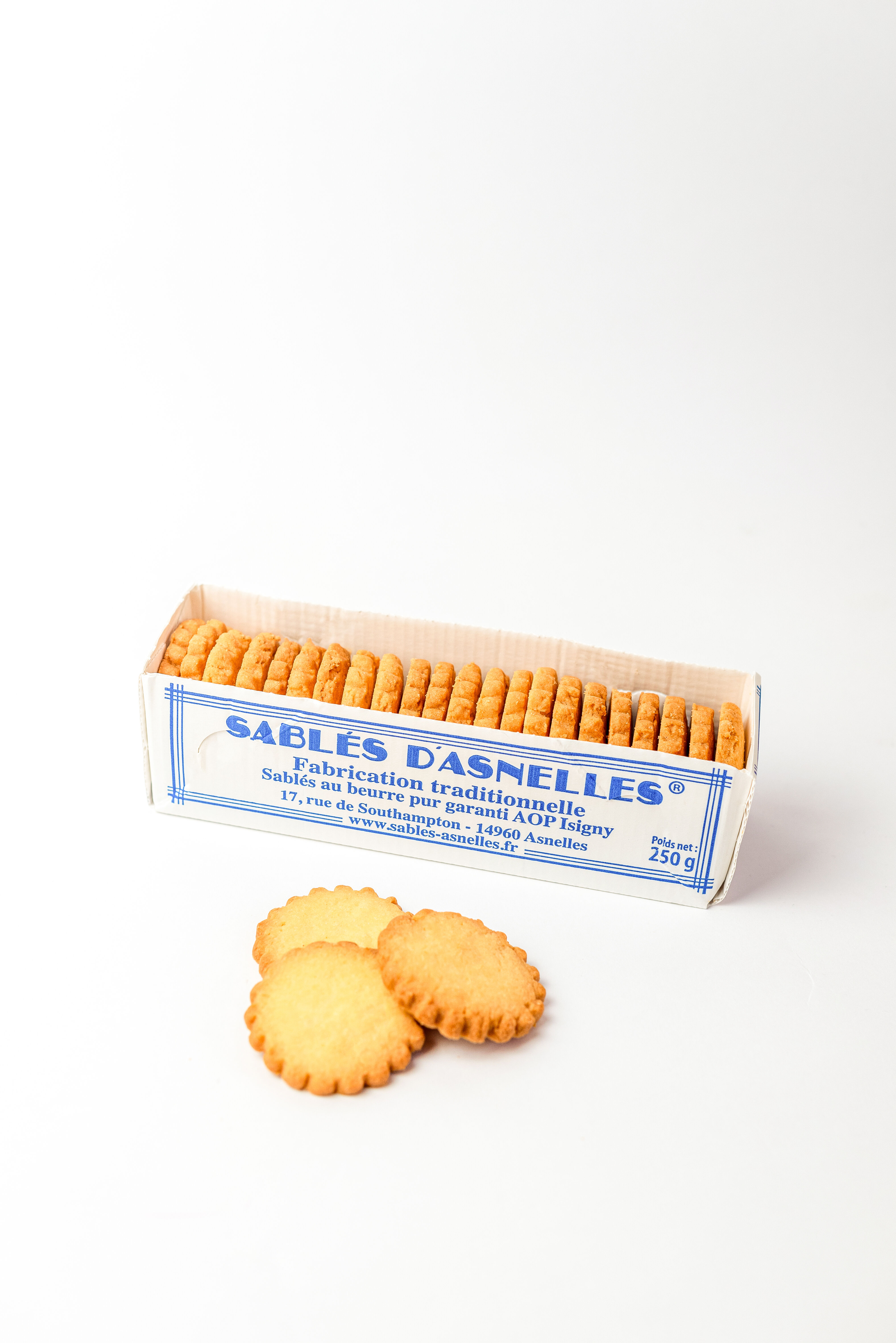 Asnelles shortbread cookies, made with pure Isigny AOP butter, 250g box