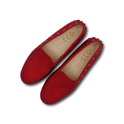 Mocassins in shiny red leather