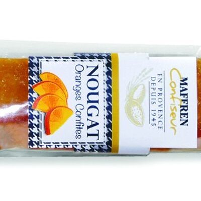 BARRE NOUGAT TRANCHES ORANGES CONFITES  100g x 24uvc