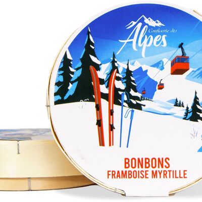 Boite bois Alpes - Bonbons croix de Savoie