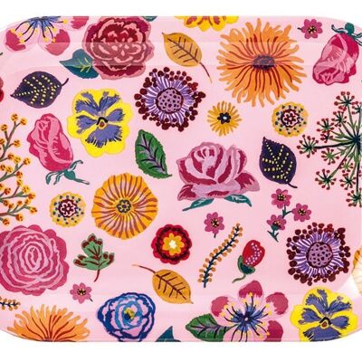 MINI TRAY FLOWERY GARDENS PINK