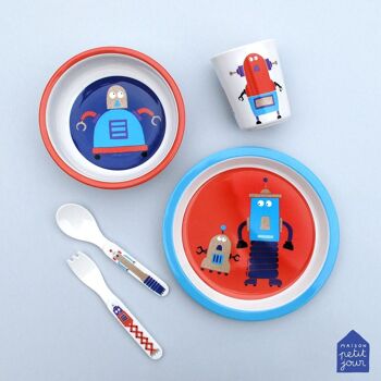 ASSIETTE BÉBÉ SCINTILLANTE LES ROBOTS Ø 18cm 2