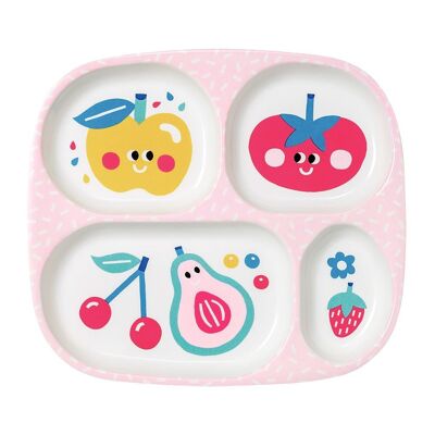 TRAY WITH 4 COMPARTMENTS TUTTI FRUTTI PINK