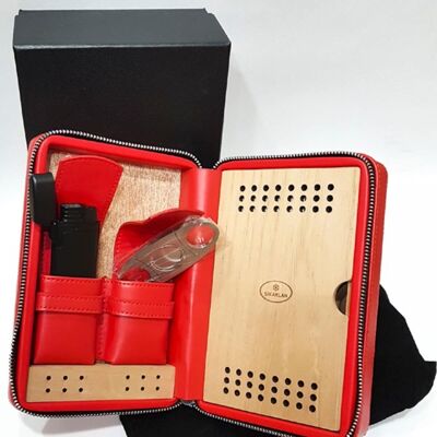 4067 Leather Cigar Case Set