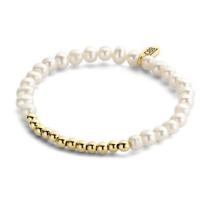 CO88 bracelet with pearls 5mm and beads 4mm ipg