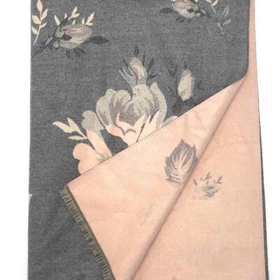 Flower pattern double face scarf