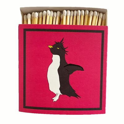 Luxury Gift Long Safety Matches Pink Penguin design on box