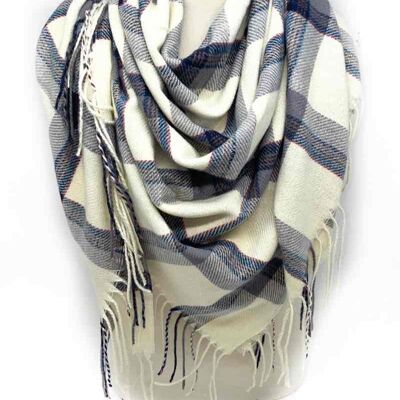 Large square scarf with geometric pattern