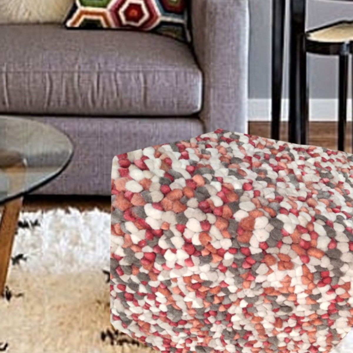 Fodera per pouf Kilim in cialda di lana