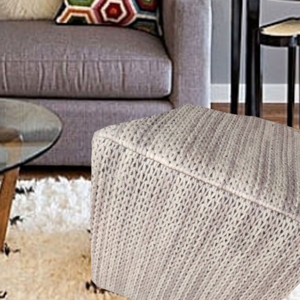 Fodera per pouf Kilim in lana Swirl