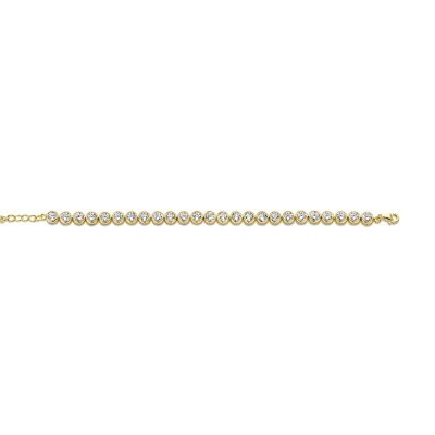 CO88 steel bracelet with 4mm zirkonia white stones ipg 16,5+3,5cm