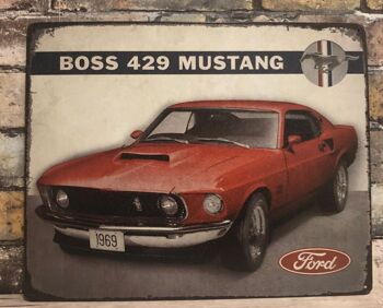 Plaque en tôle : 69 Ford BOSS 429 Mustang Mach 1