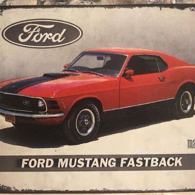 Cartel de chapa Ford Mustang Fastback
