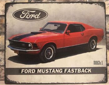 Plaque en tôle Ford Mustang Fastback