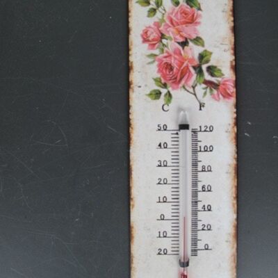 Thermomètre de jardin "roses"