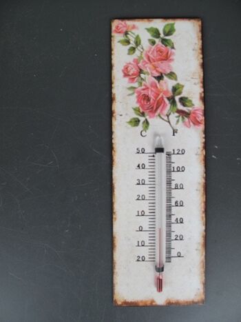 Thermomètre de jardin "roses"