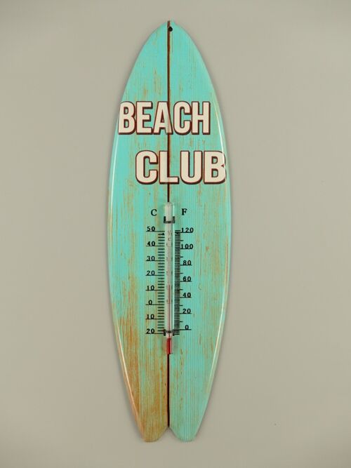 Blech Thermometer Beach Club - Surfboard