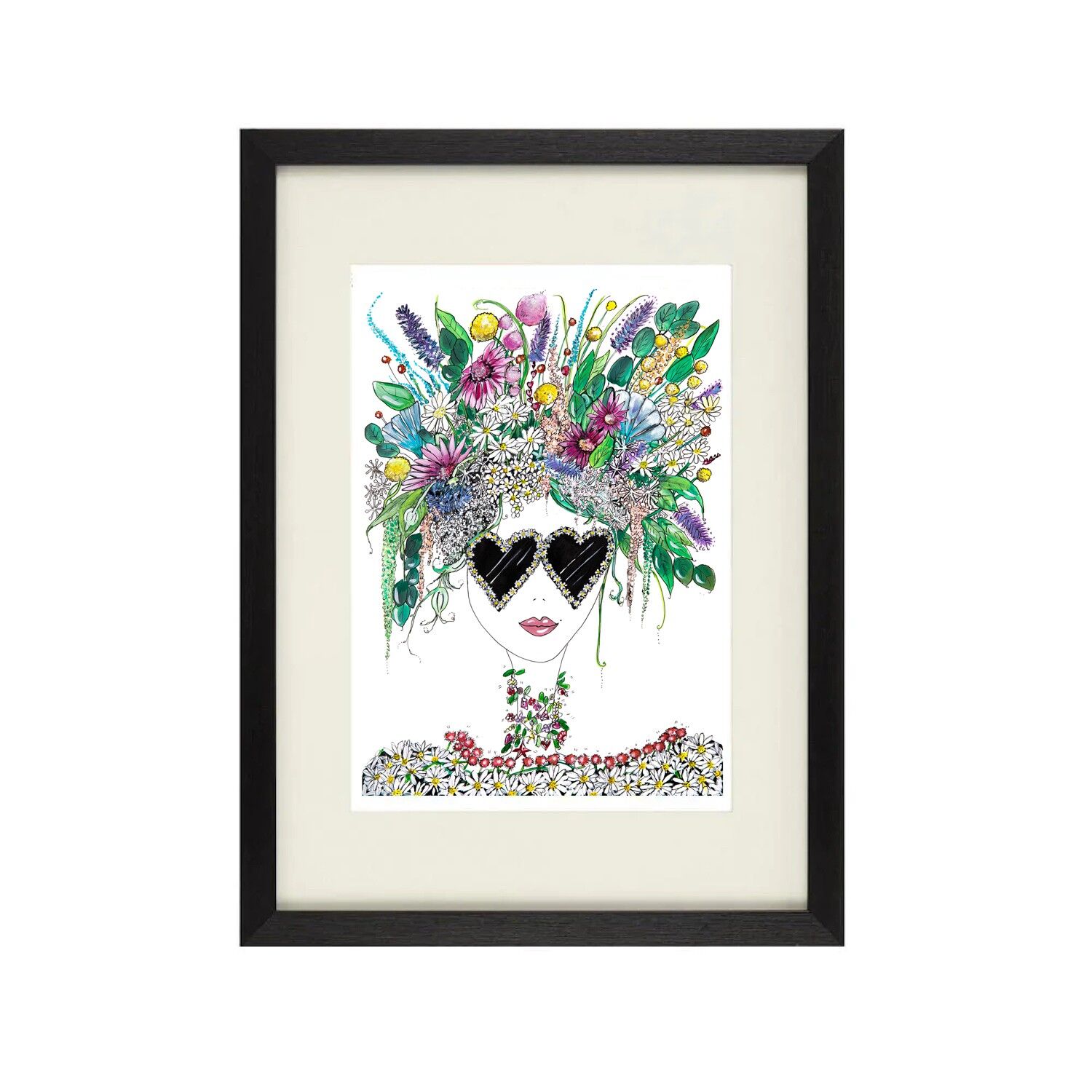 Stampa A4 con petali incorniciati