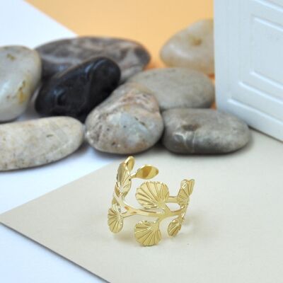 Gold Plated Foliage Ring