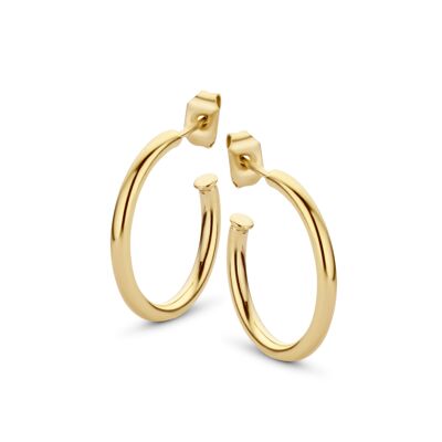 Gold ion plated stainless steel hoops earring 20mm