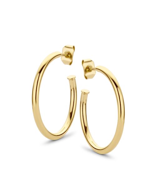 Gold ion plated stainless steel hoops earring 25mm