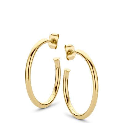 Gold ion plated stainless steel hoops earring 25mm