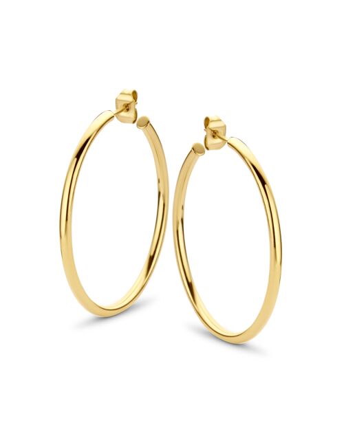 Gold ion plated stainless steel hoops earring 35mm