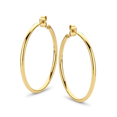 Gold ion plated stainless steel hoops earring 35mm