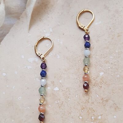 Natural stone earrings POINTS 7 CHAKRAS