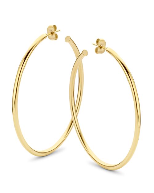 Gold ion plated stainless steel hoops earring 45mm