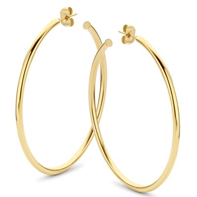 Gold ion plated stainless steel hoops earring 45mm