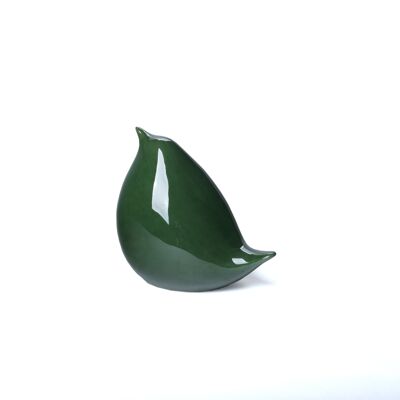 Paloma verde oliva de cerámica esmaltada