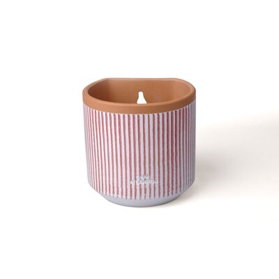 Red striped wall planter