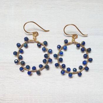 Créoles Lapis Lazuli en gold filled 14K 2