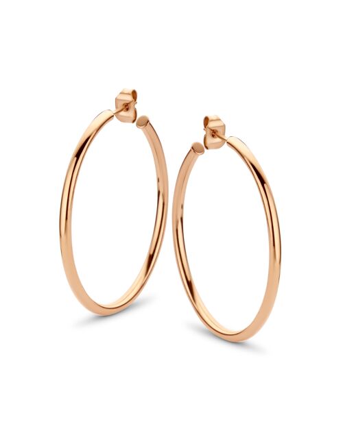 Rose ion plated stainless steel hoops earring 35mm