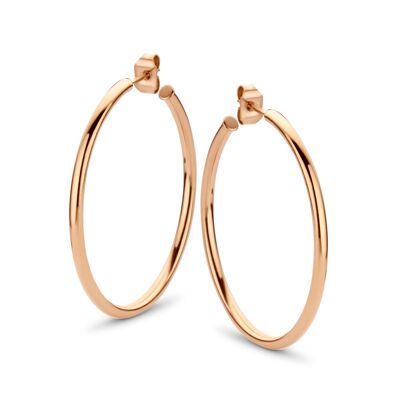 Rose ion plated stainless steel hoops earring 35mm