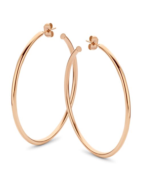 Rose ion plated stainless steel hoops earring 45mm