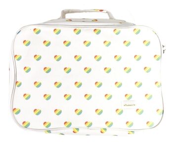 valise weekend multicolore motif petits coeurs rétro 5