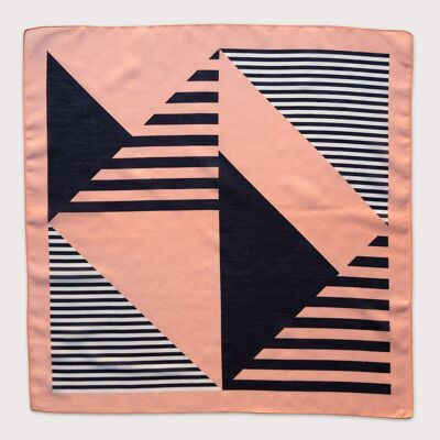 Aligned Peach cloth, silk-cotton blend, 60x60 cm