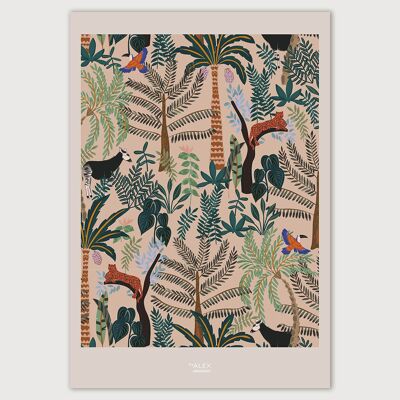 Wilder rosa Dschungel – A3-Poster