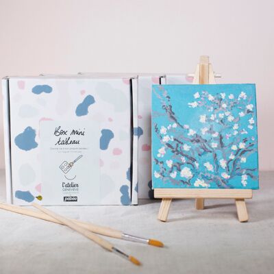 Mini painting box - Paint your canvas step-by-step! - Almond Tree in Flowers by Van Gogh - set of 5