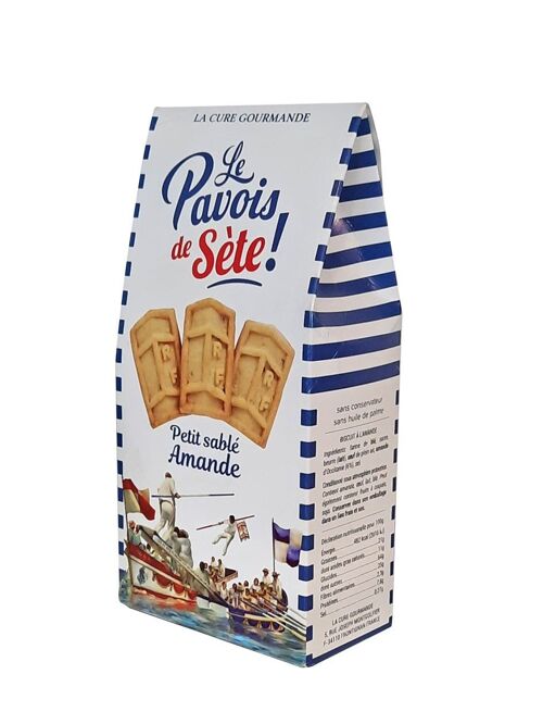 Pochettes biscuits sablés pavois de Sète amandes 130gr